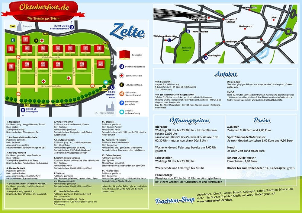 Oktoberfest München 2013 - Wiesn Plan