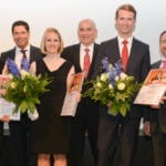 Dr. Christian Janssen von Micros-Fidelio, Monika Kurtenbach, Jochen Oehler von Progros, Friederike Harms, Martin Richter von J.J. Darboven, Dirk Merzenich und Marc Schumacher von Meiko.