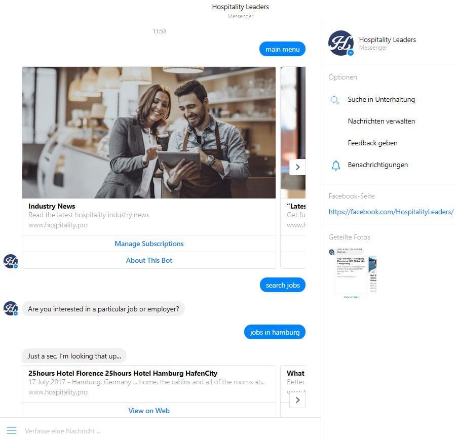 Hospitality Leader startet Chatbot zur Jobsuche