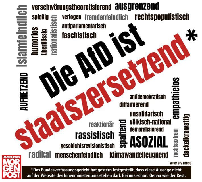 Mopo Titelseite "Afd ist staatszersetzend"2