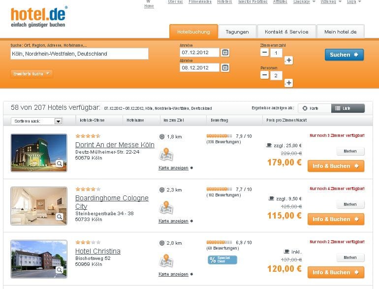hotel.de Hotelsuche 07.12.2012