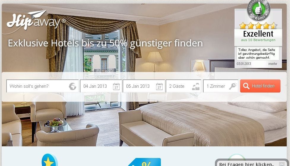 Video-Report: 50% Rabatt - Günstig übernachten mit hipaway.com