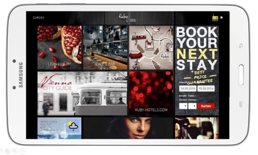 Tablets sind nun Rezeptionist und Concierge im Hotel der Zukunft – Hetras und Suitepad starten Pilotprojekt im New Generation Hotel Ruby Sofie Vienna